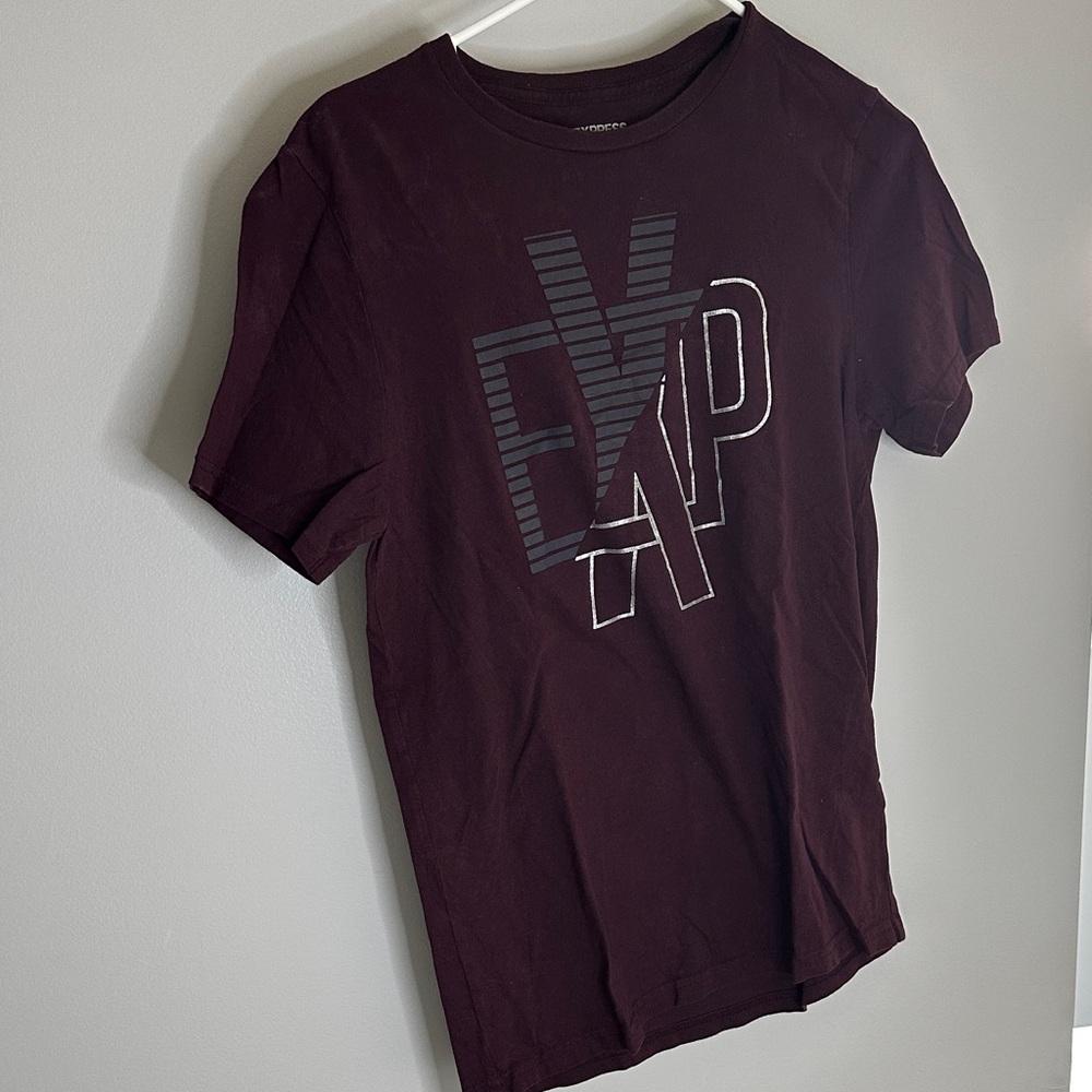 Express Dark Maroon Graphic Tee